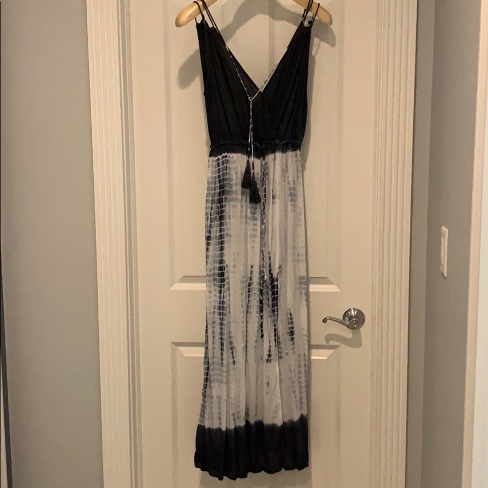 Blue Tie Dye Maxi with Tie Waist